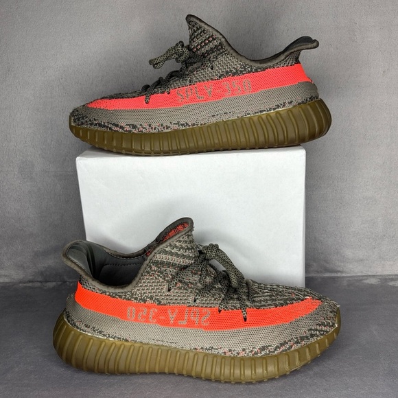 Adidas Yeezy Boost 350 V2 with Orange Stripe Size: 10 - Picture 1 of 9